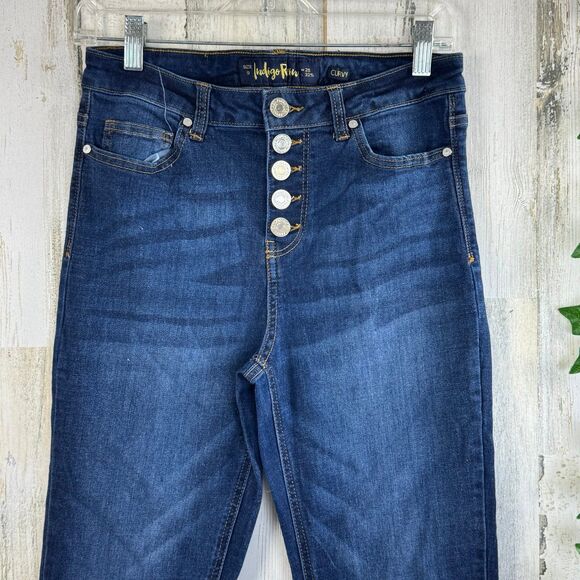 Indigo rein dark stretch curvy flare jeans size 9 - Picture 3 of 8
